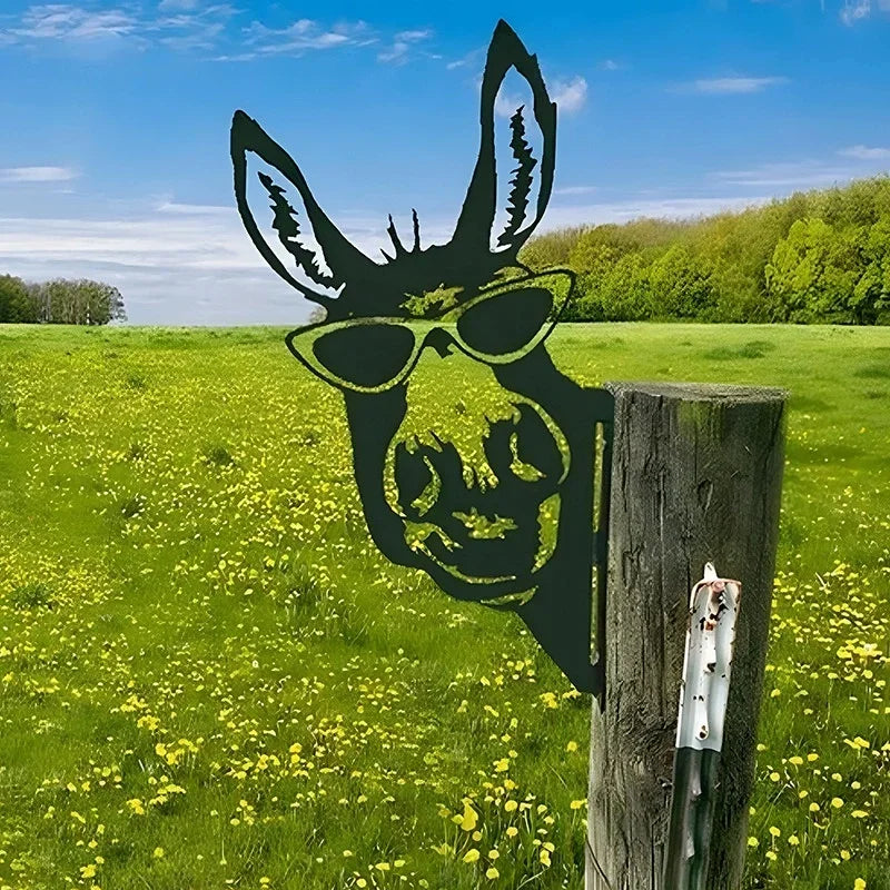 New creative simulation cow donkey animal outdoor mold courtyard independent garden farm ornament plug-in metal decoration Gift