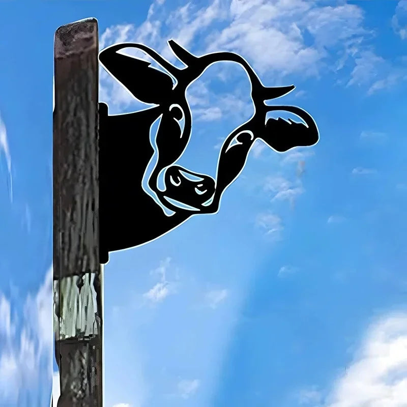 New creative simulation cow donkey animal outdoor mold courtyard independent garden farm ornament plug-in metal decoration Gift