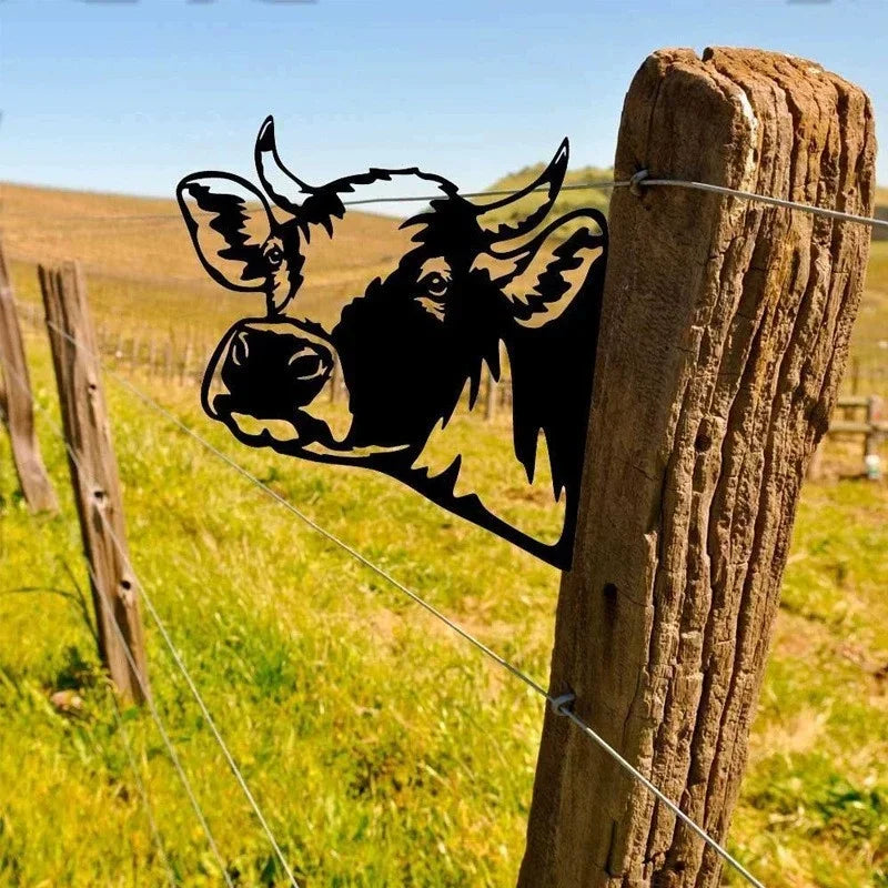New creative simulation cow donkey animal outdoor mold courtyard independent garden farm ornament plug-in metal decoration Gift