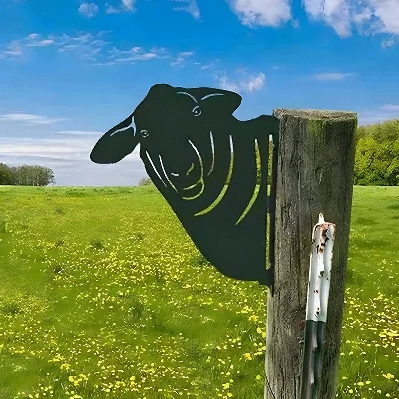 New creative simulation cow donkey animal outdoor mold courtyard independent garden farm ornament plug-in metal decoration Gift
