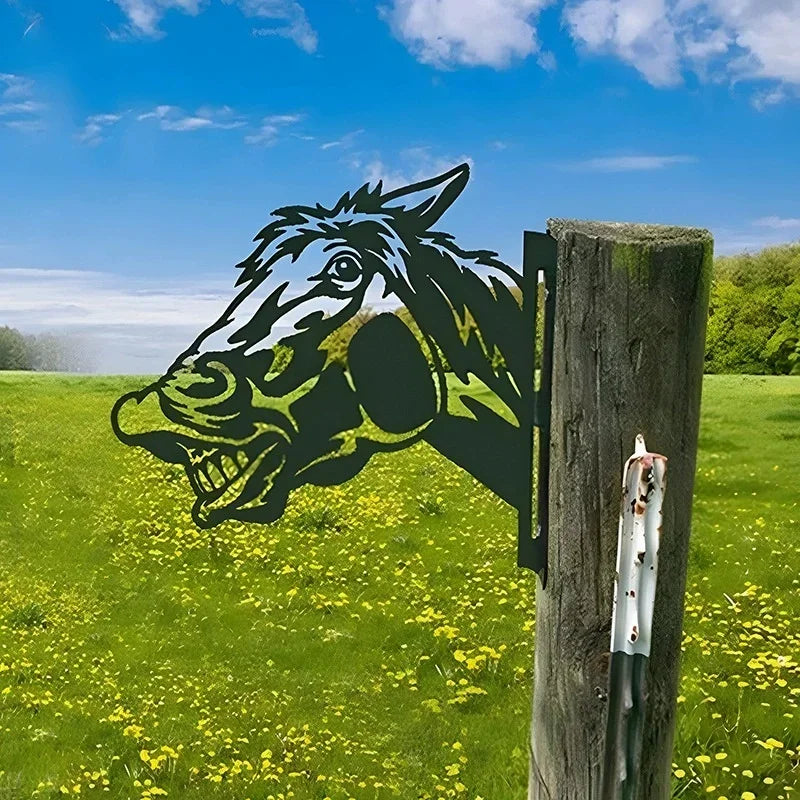 New creative simulation cow donkey animal outdoor mold courtyard independent garden farm ornament plug-in metal decoration Gift