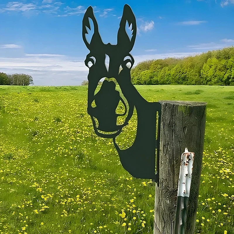 New creative simulation cow donkey animal outdoor mold courtyard independent garden farm ornament plug-in metal decoration Gift