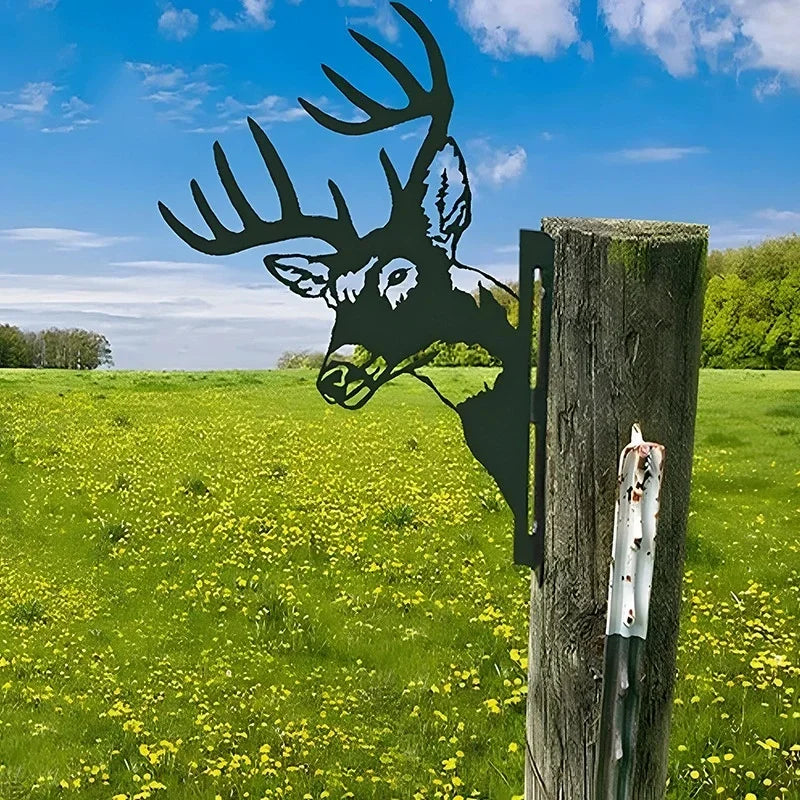New creative simulation cow donkey animal outdoor mold courtyard independent garden farm ornament plug-in metal decoration Gift