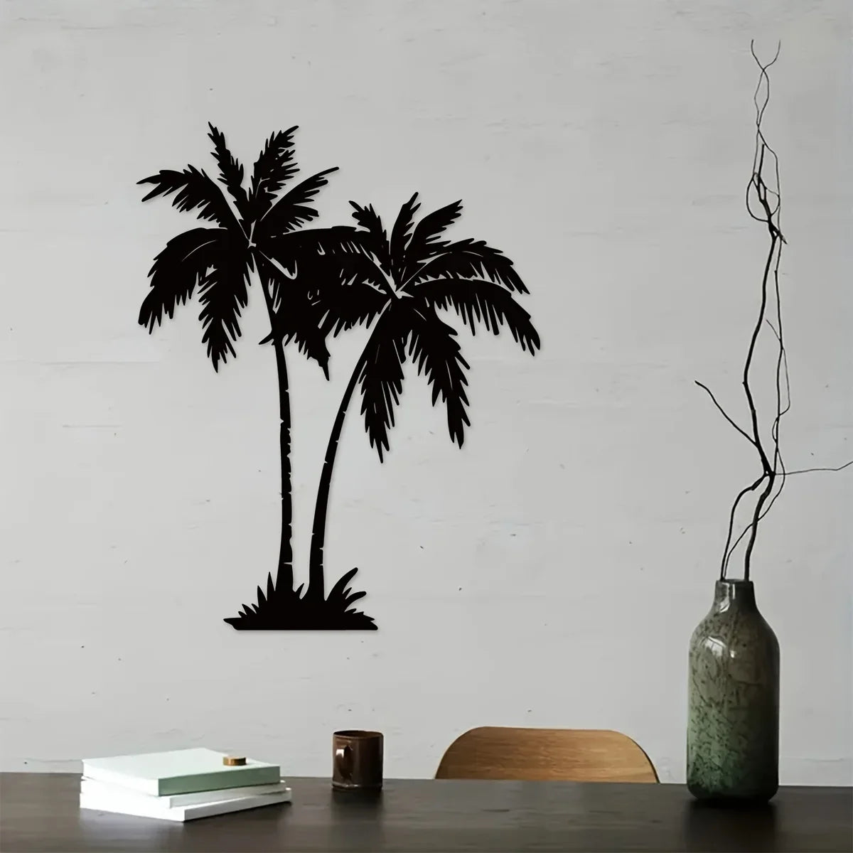 1pc Tropical Palm Tree Metal Wall Art, Outdoor Wall Decor, Palm Leaf Art, Beach House Decor, Banana Plants Decor, Coastal House