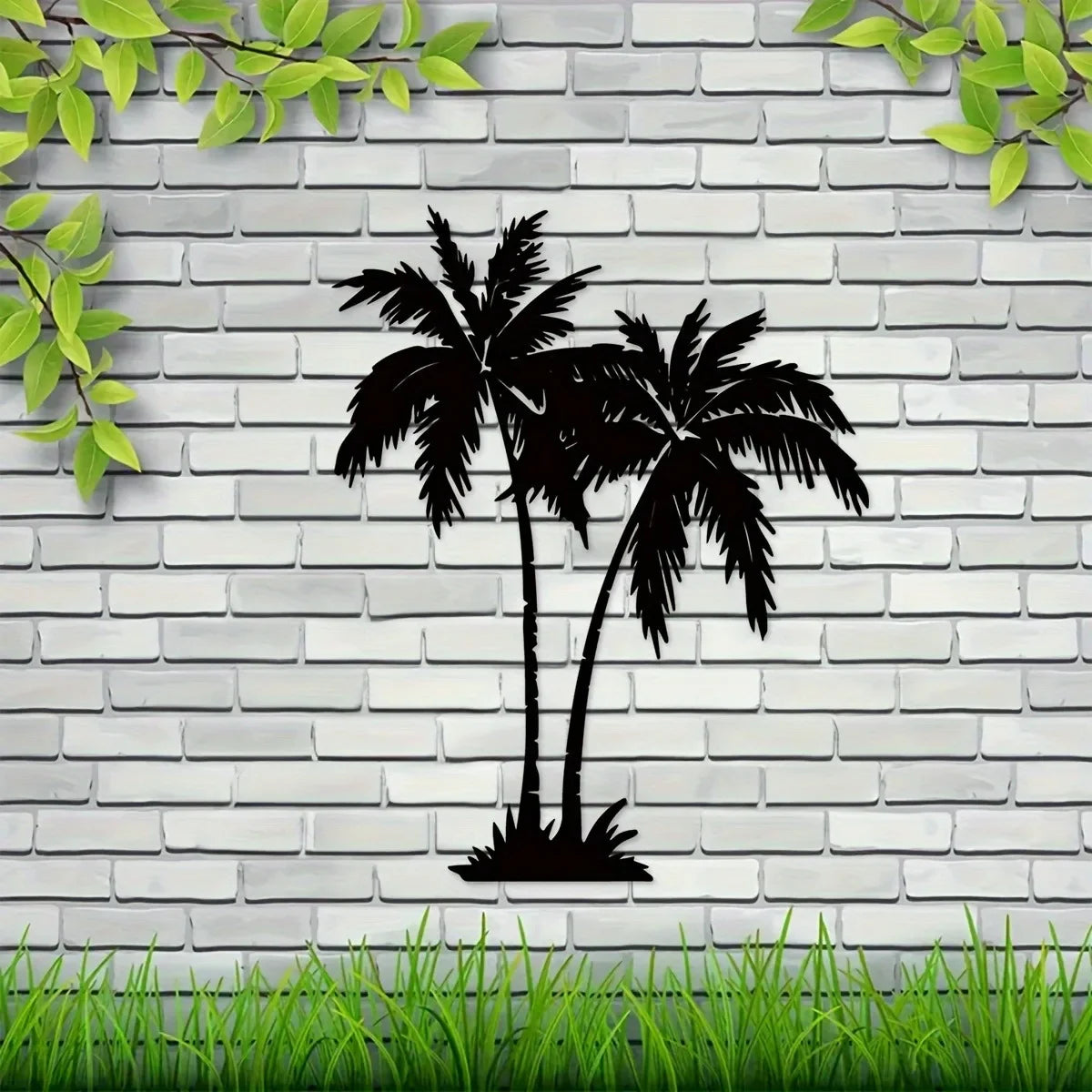 1pc Tropical Palm Tree Metal Wall Art, Outdoor Wall Decor, Palm Leaf Art, Beach House Decor, Banana Plants Decor, Coastal House