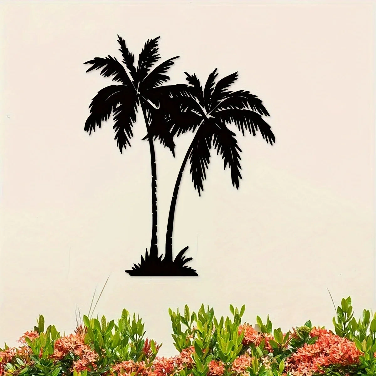 1pc Tropical Palm Tree Metal Wall Art, Outdoor Wall Decor, Palm Leaf Art, Beach House Decor, Banana Plants Decor, Coastal House